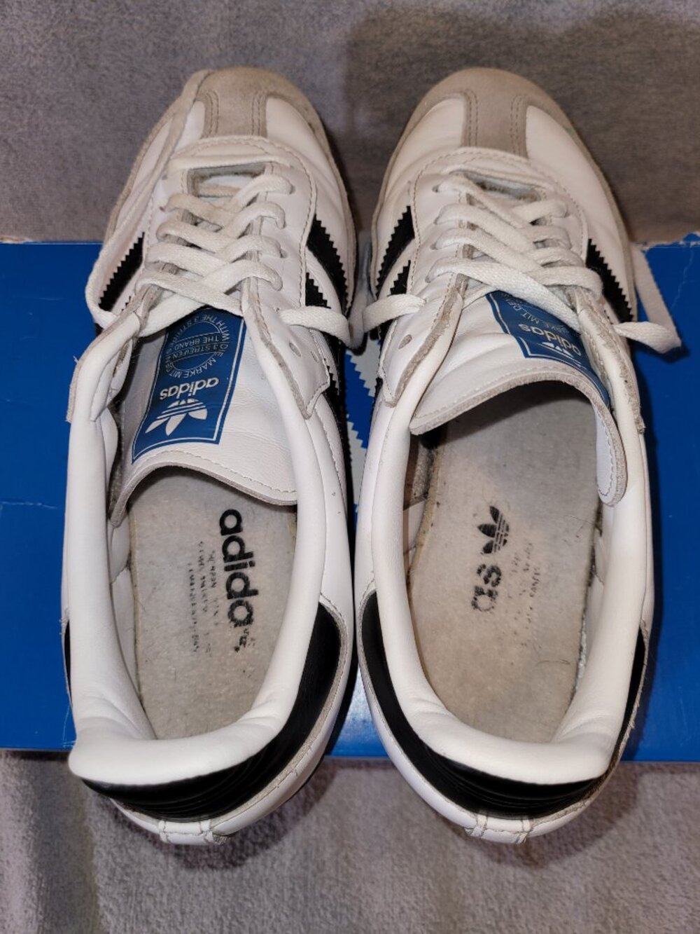 Adidas Samba OG J IE3675 Youth Size 7 White Black Brown Gum Sole Sneakers - Picture 6 of 14